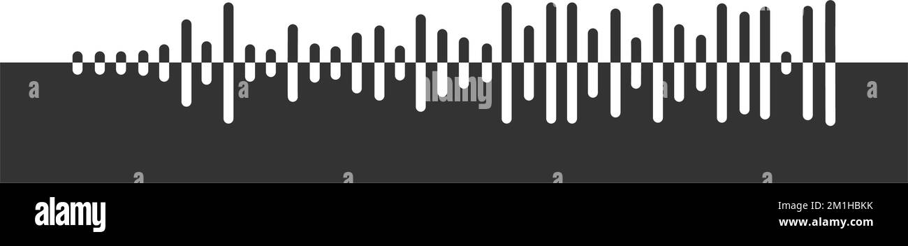 Sound wave icon. Radio signal sign. Pulse pictogram. Voice message, audio file symbol isolated on white background. Messenger, podcast, broadcast mobile app graphic element. Vector illustration Stock Vector