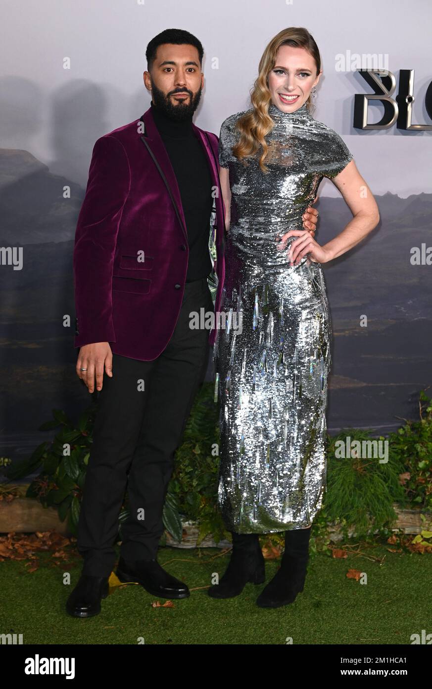 December 12th, 2022, London, UK. Zach Wyatt and Lizzie Annis arriving