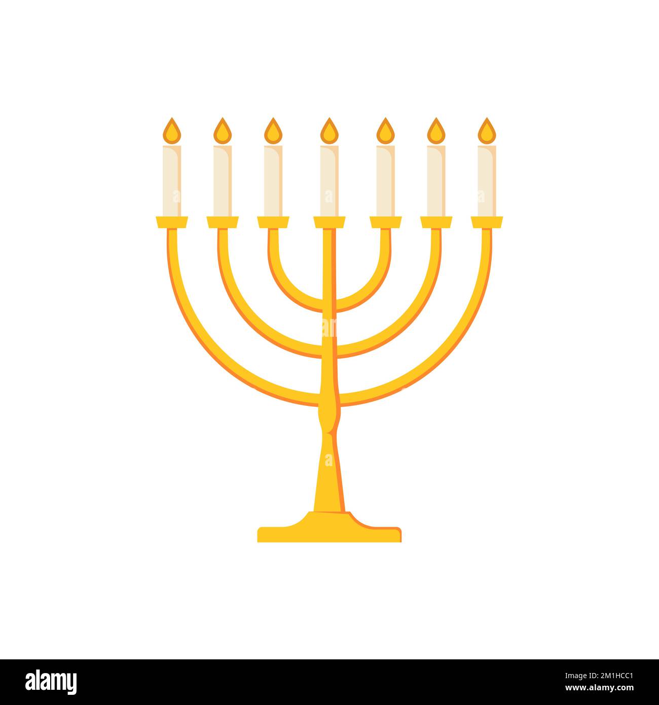 Menorah vector icon hanukkah menora jewish symbol isolated logo. Hanuka icon candlestick Stock Vector