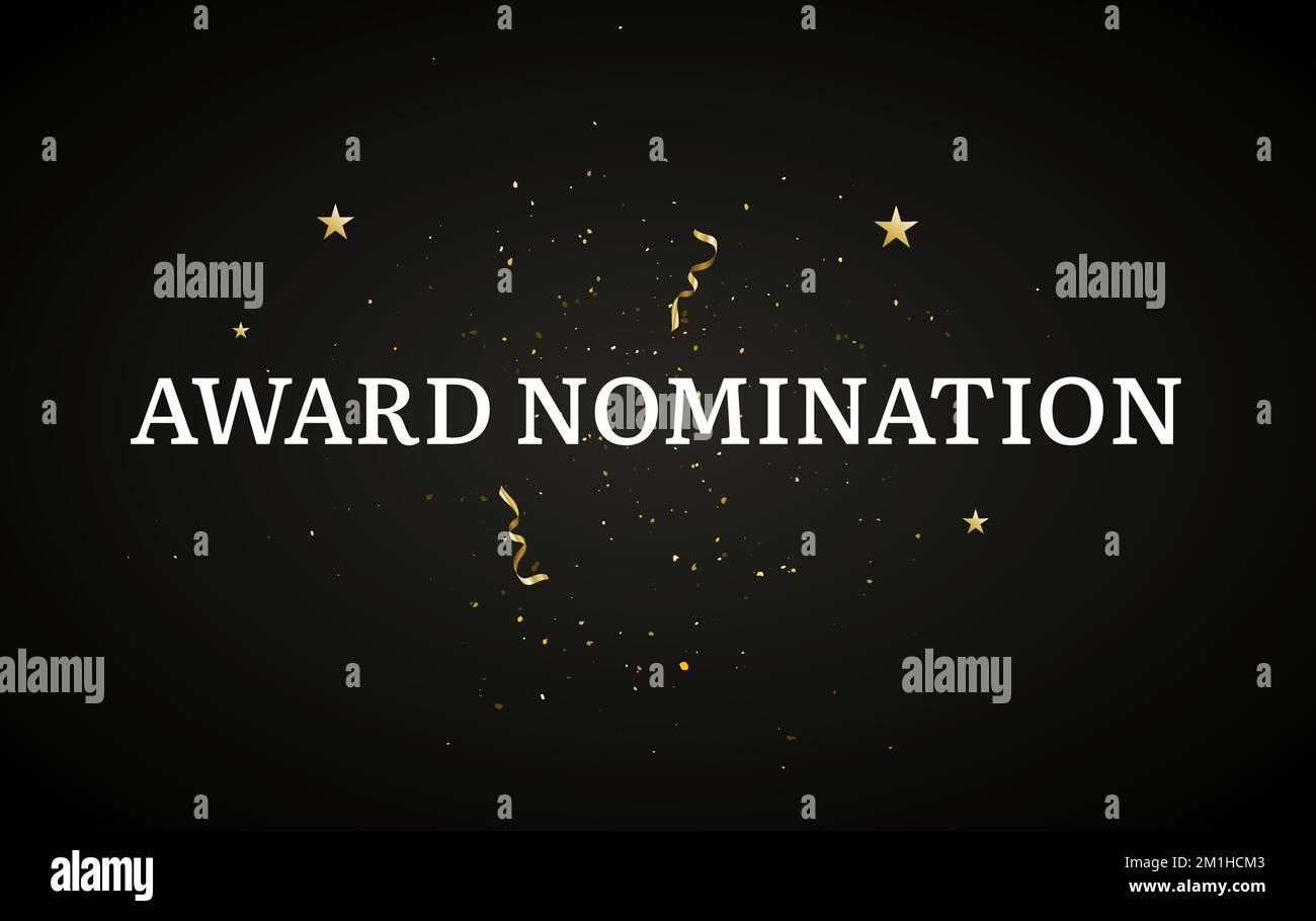 Award nomination background golden film movie vector logo ceremony