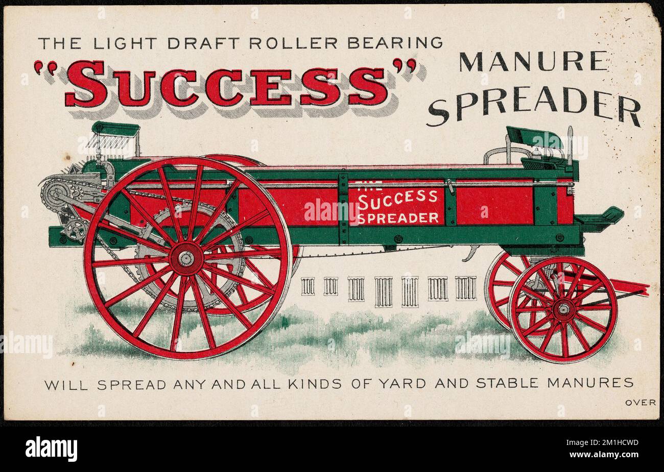 The light draft roller bearing 'Success' manure spreader will spread