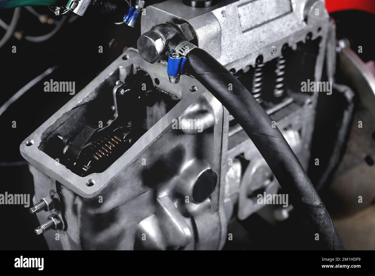 A fuel pump for a diesel engine after repair on an adjustment stand in
