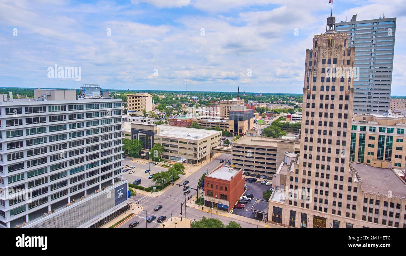 Downtown Fort Wayne, Indiana aerial of buildings Stock Photo Alamy