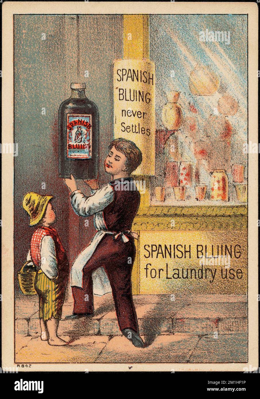 Spanish Bluing never settles, Spanish Bluing for laundry use. , Men