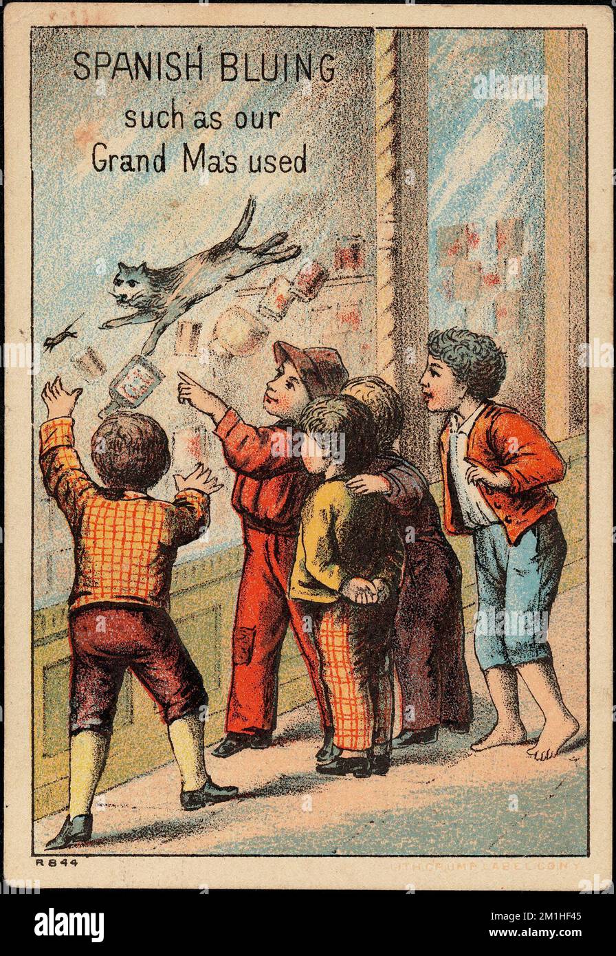 Spanish bluing such as our Grand Ma's used , Boys, Cats, Laundry, 19th