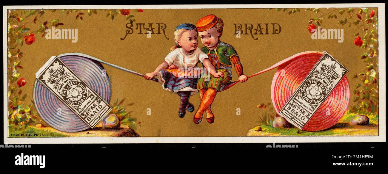 Trade Ribbons Star braid , Children, Ribbons, 19th Century American Trade Cards Stock ...