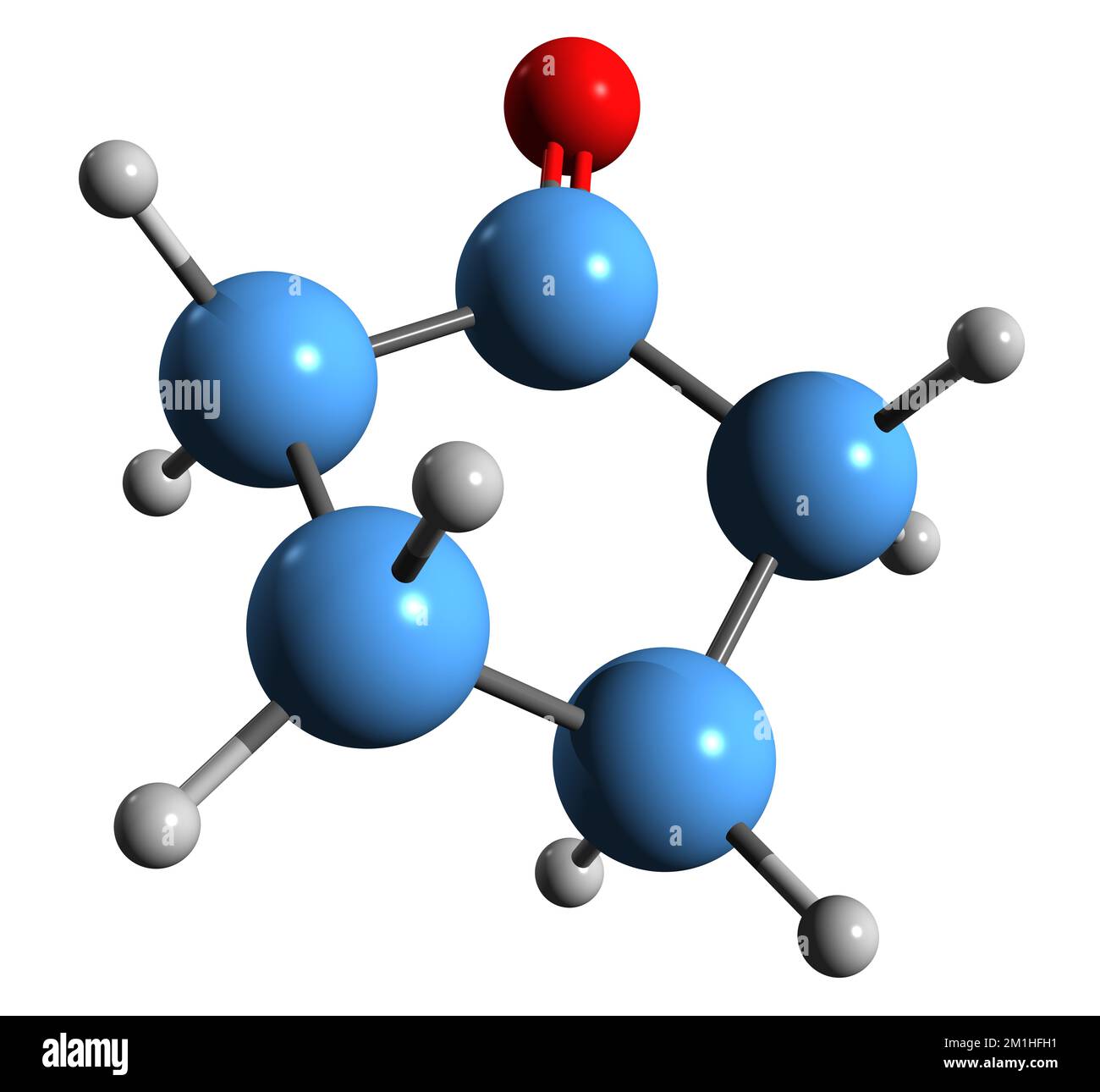 3D image of Cyclopentanone skeletal formula - molecular chemical ...