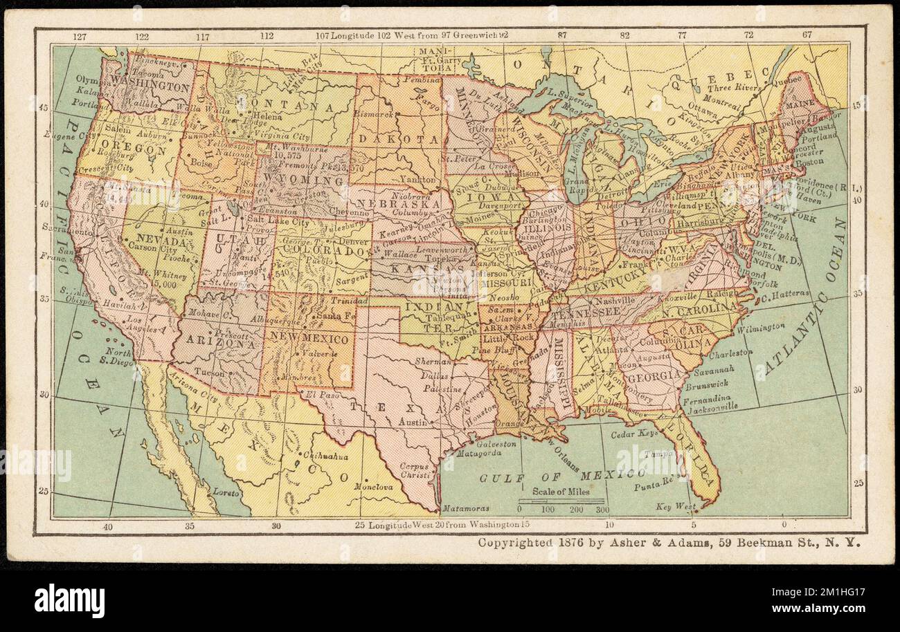 The United States Life Insurance - The United States Life Insurance Company Maps Insurance Companies 19th Century American Trade Cards 2M1HG17 