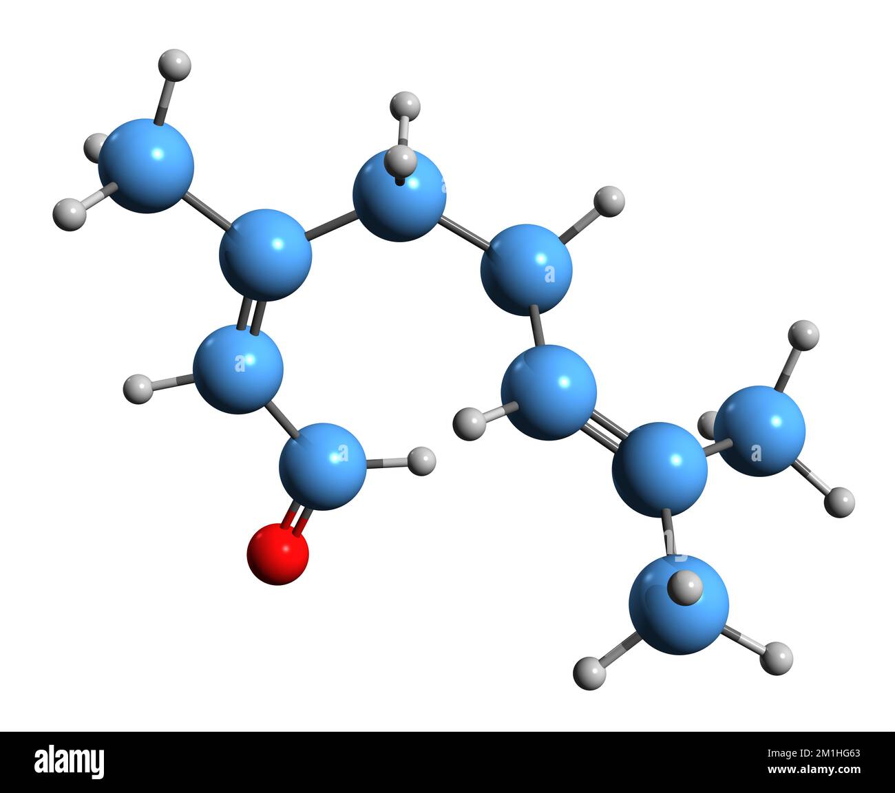 3D image of Citral skeletal formula - molecular chemical structure of ...