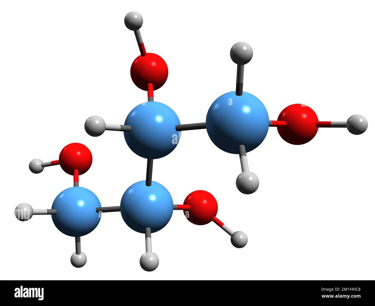 3D image of Erythritol skeletal formula molecular chemical structure