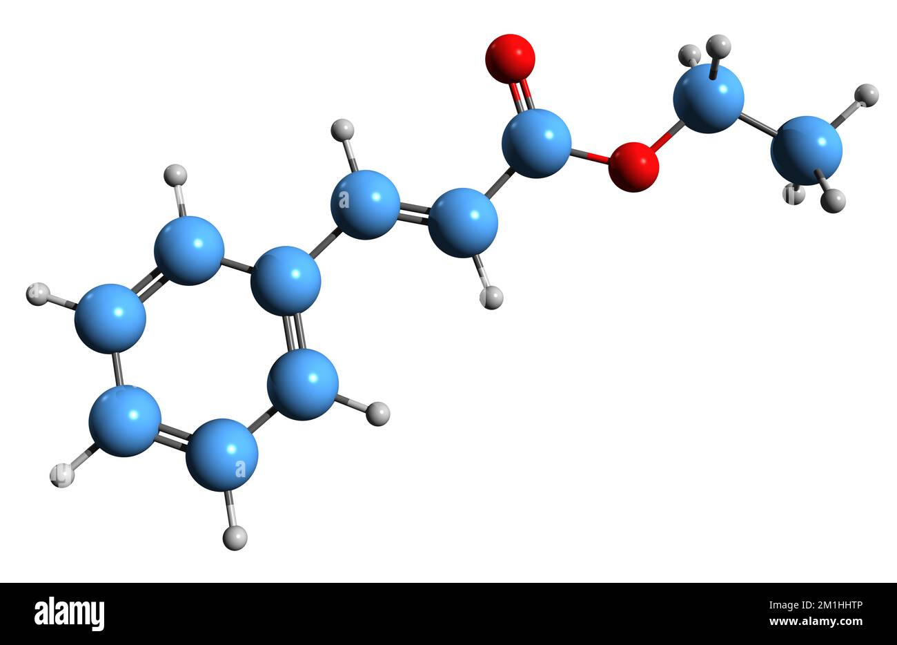 3D image of Ethyl cinnamate skeletal formula - molecular chemical ...