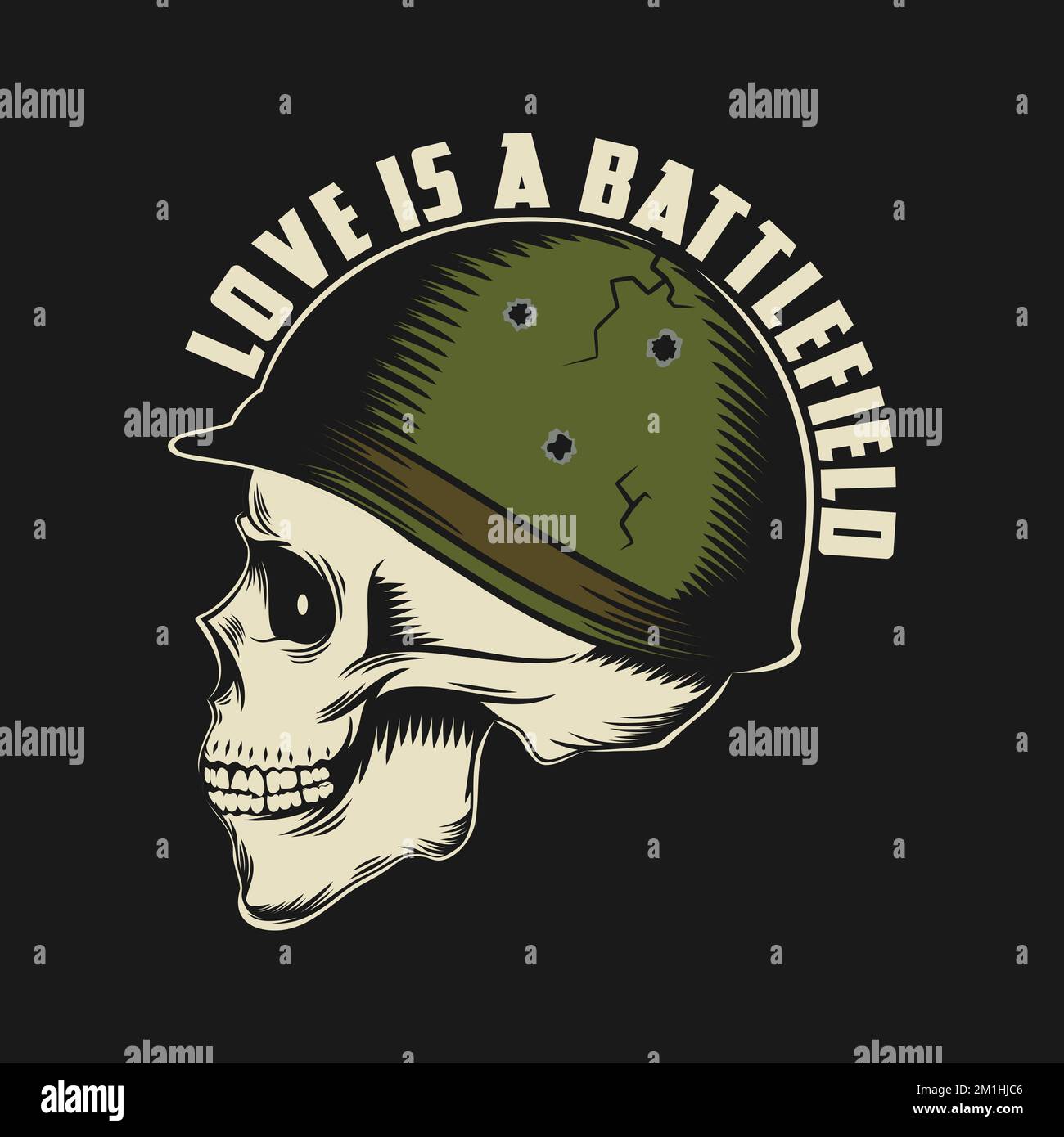 Love is a Battlefield, Skull and Zombie Typography Quote Design Stock  Vector Image \u0026 Art - Alamy, image size:1300x1390