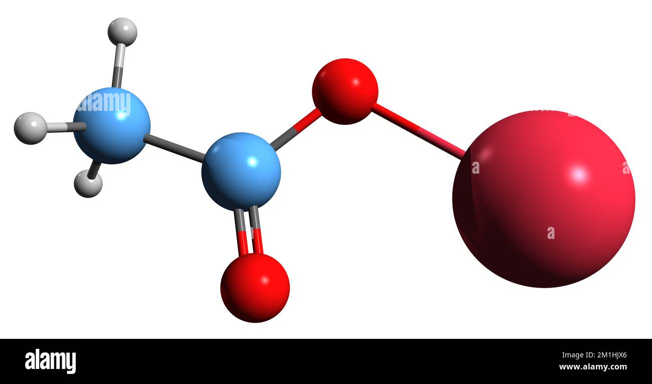 3D image of Sodium acetate skeletal formula - molecular chemical structure of Hot ice isolated on white background Stock Photo