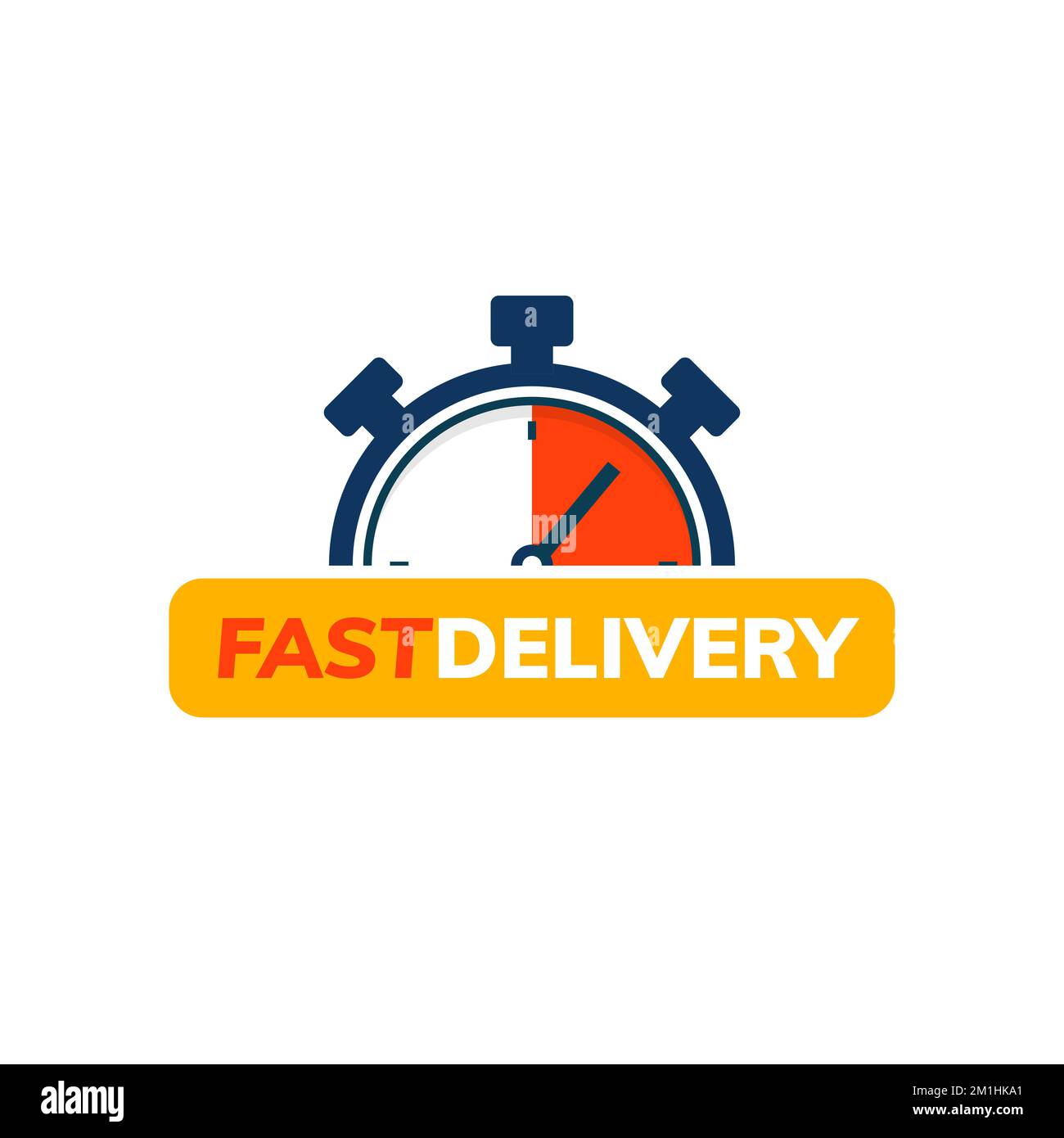 Express delivery service logo. Fast time delivery order with stopwatch. Quick shipping delivery icon Stock Vector