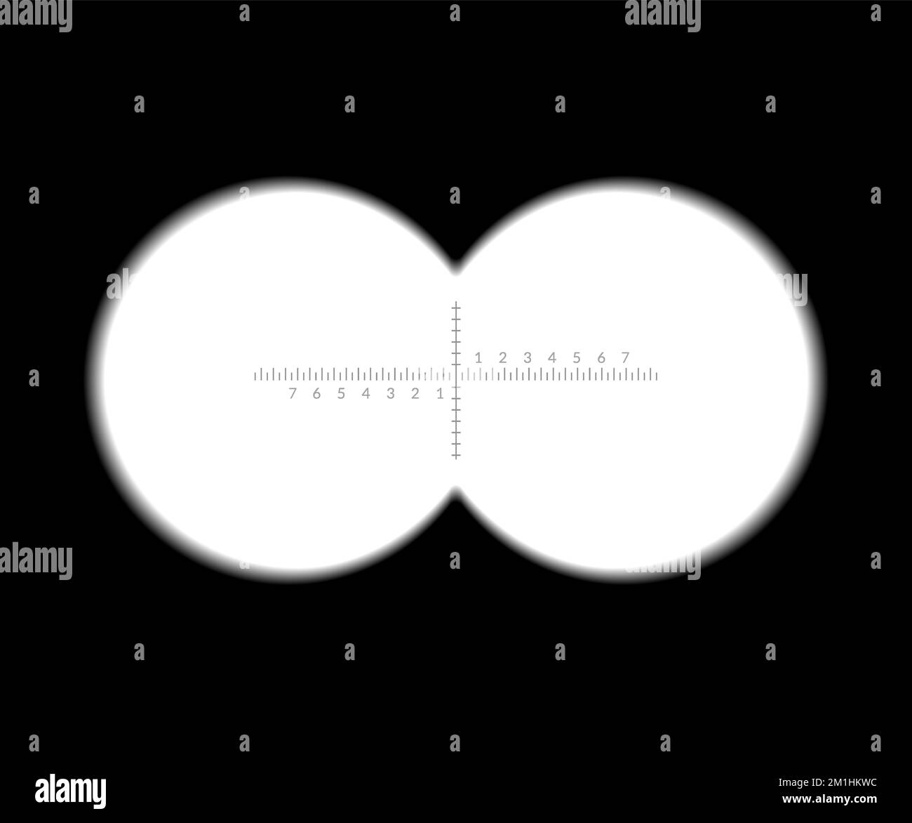 Binocular view sight vector military lens vision. Spy binocular view