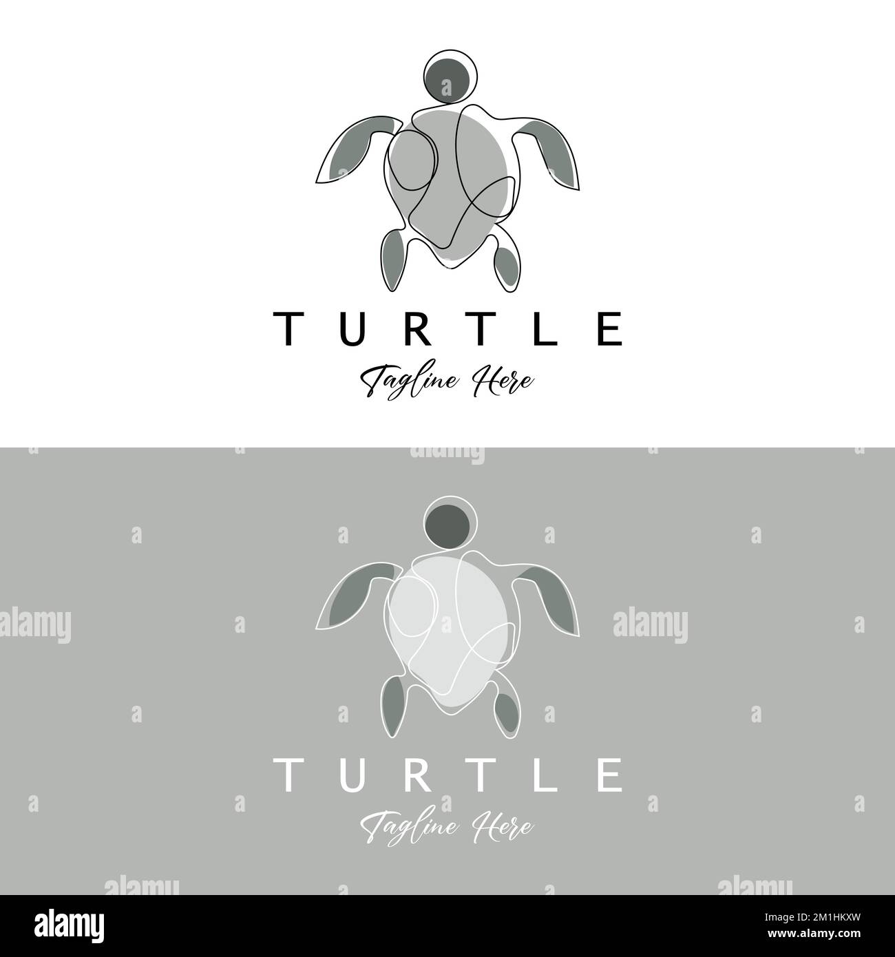 Sea Turtle Logo Design Protected Amphibian Marine Animal Icon Illustration, Vector Brand Corporate Identity Stock Vector