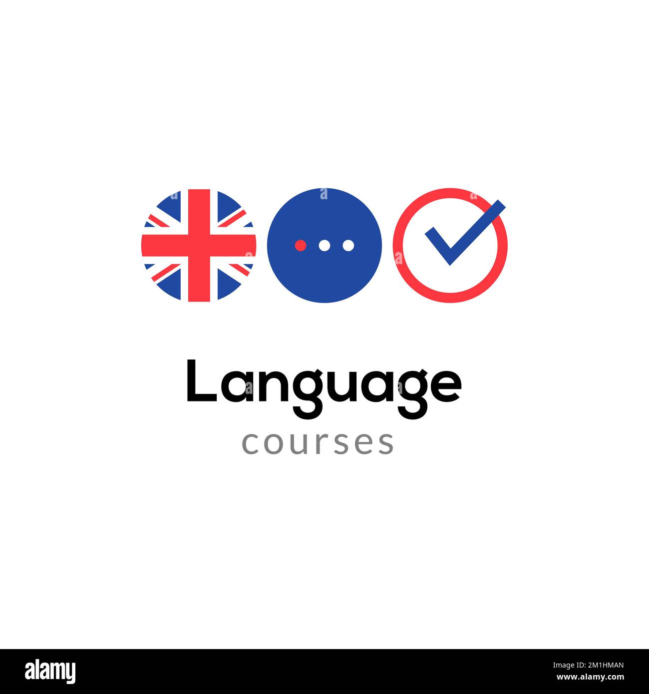 English language school logo course concept. Vector english speak ...