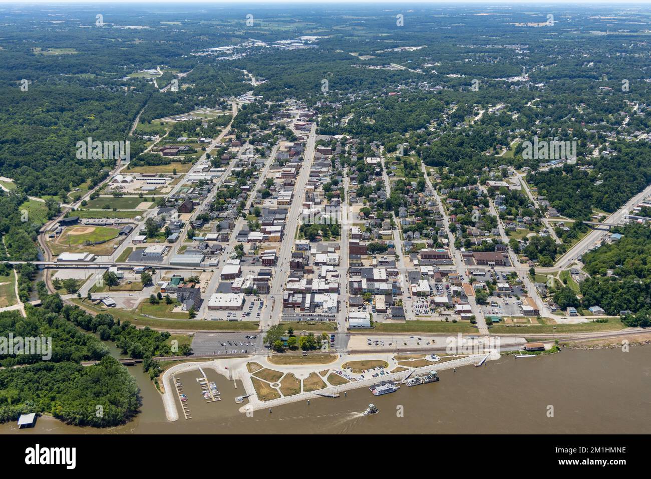 Aerial View of Hannibal, Missouri, USA Stock Photo