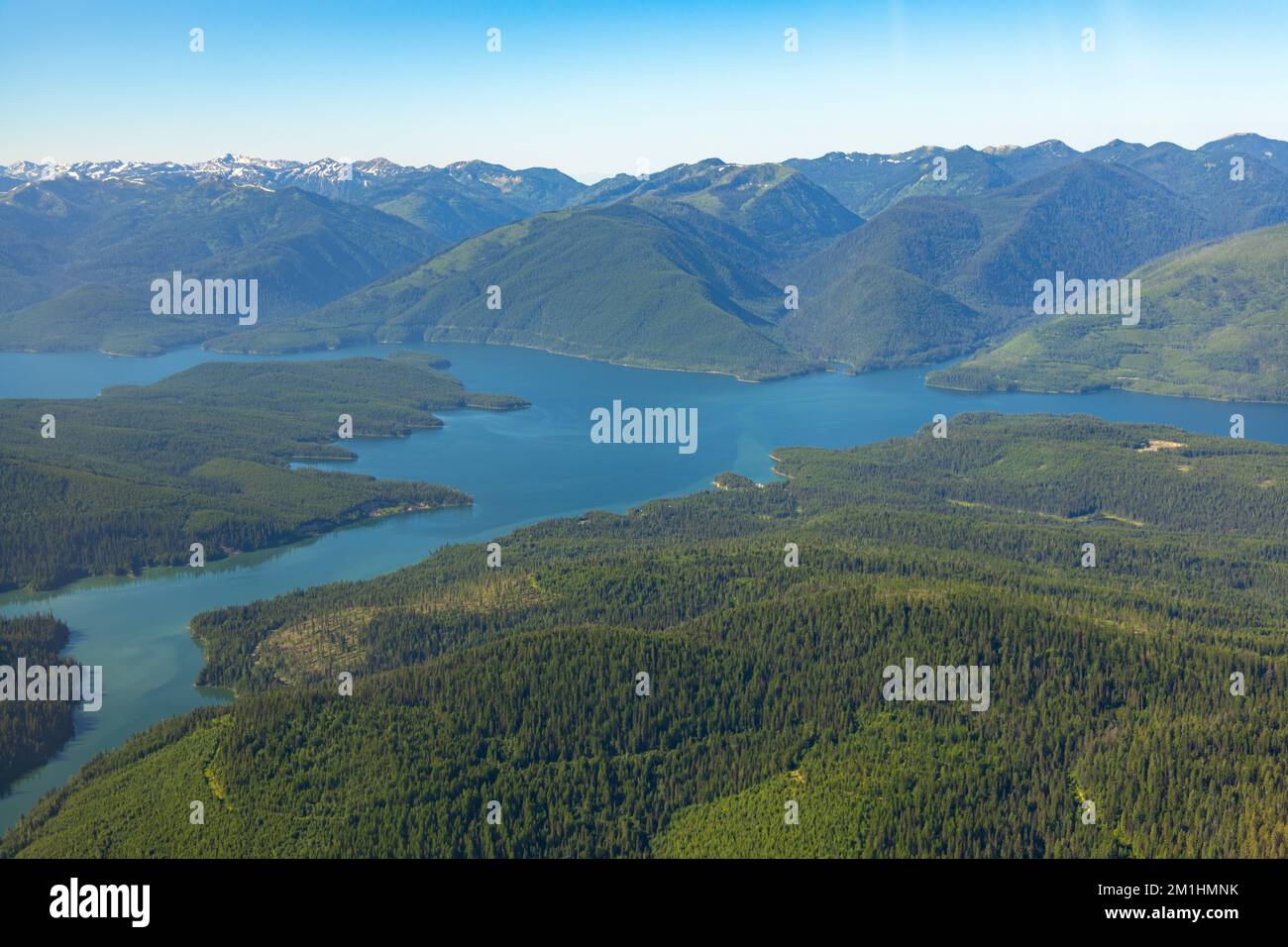 Aerial view of Hungry Horse Reservoir, Montana Stock Photo Alamy