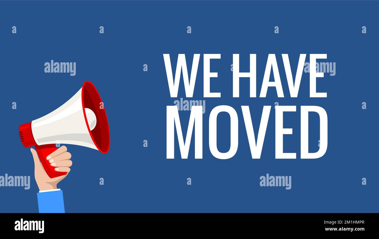 Vector moving word business text announcement advertising banner we