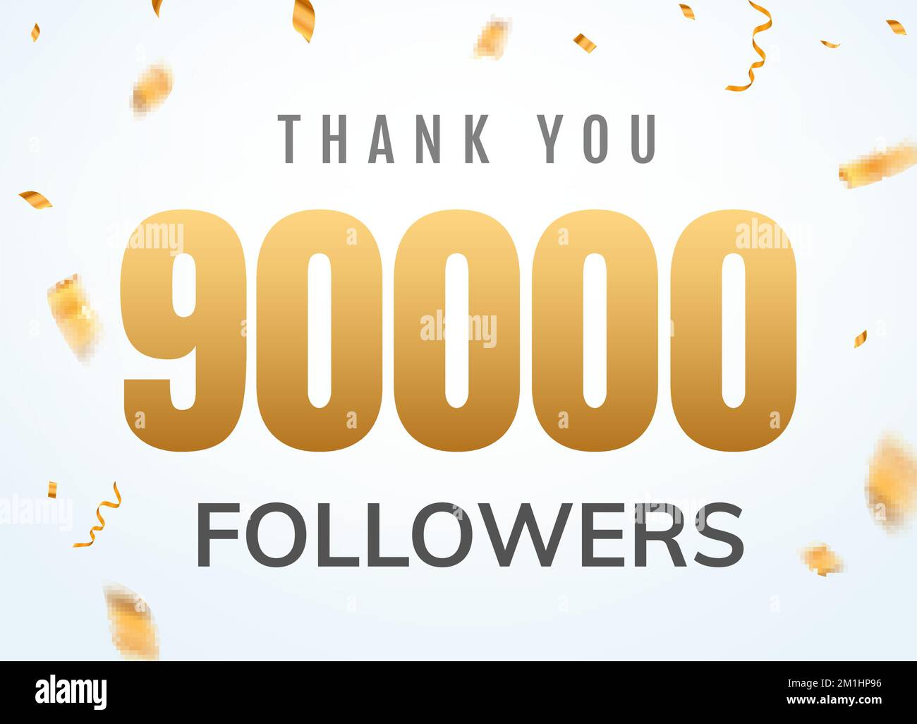 Thank you 90000 followers design template social network number ...