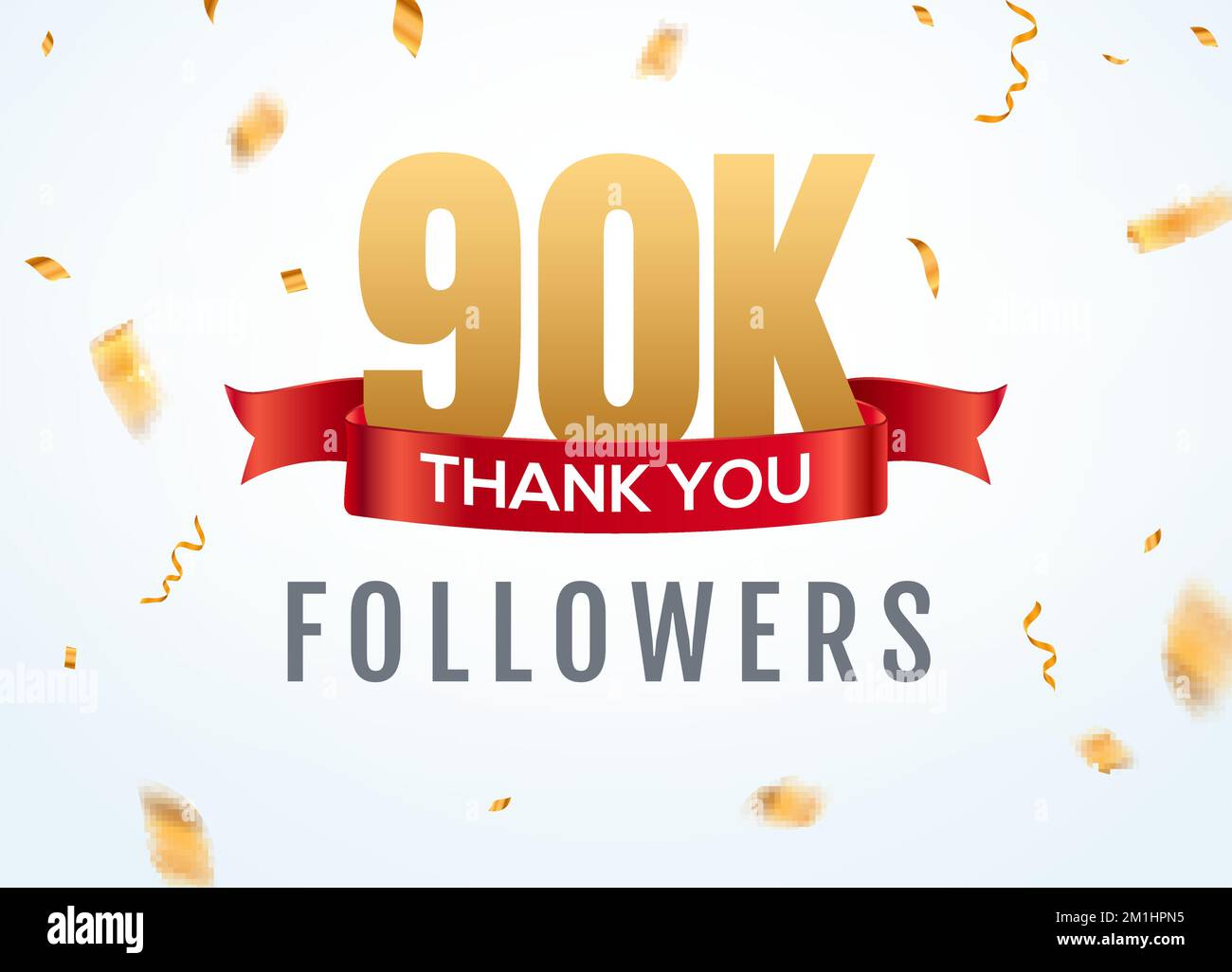 Thank you 90000 followers design template social network number ...