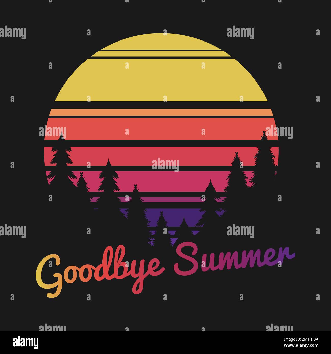 Goodbye Summer, Summer Typography Quote Design. Stock Vector
