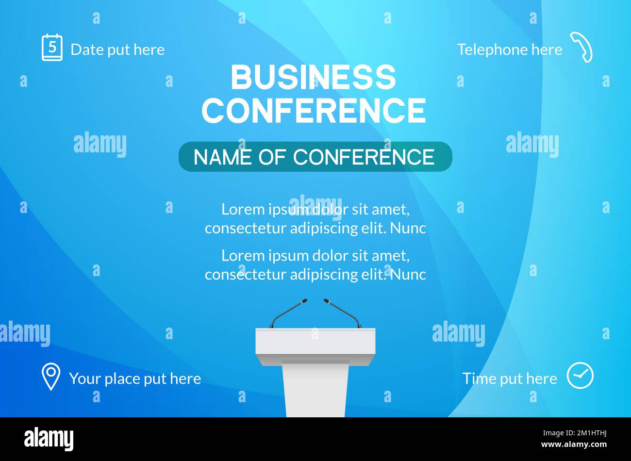 Business conference simple template invitation. Geometric magazine ...