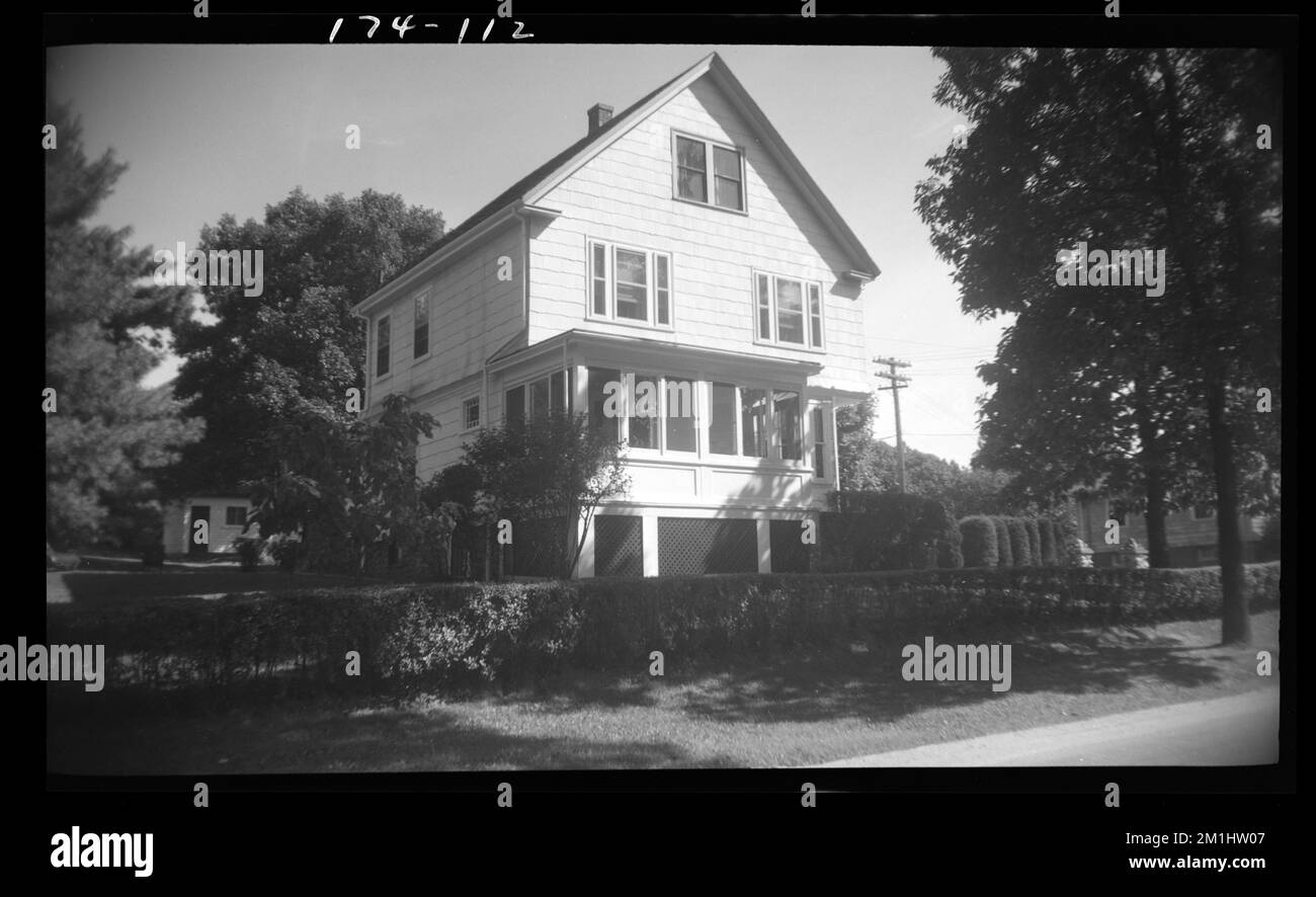 112 Hunnewell St , Houses. Needham Building Collection Stock Photo