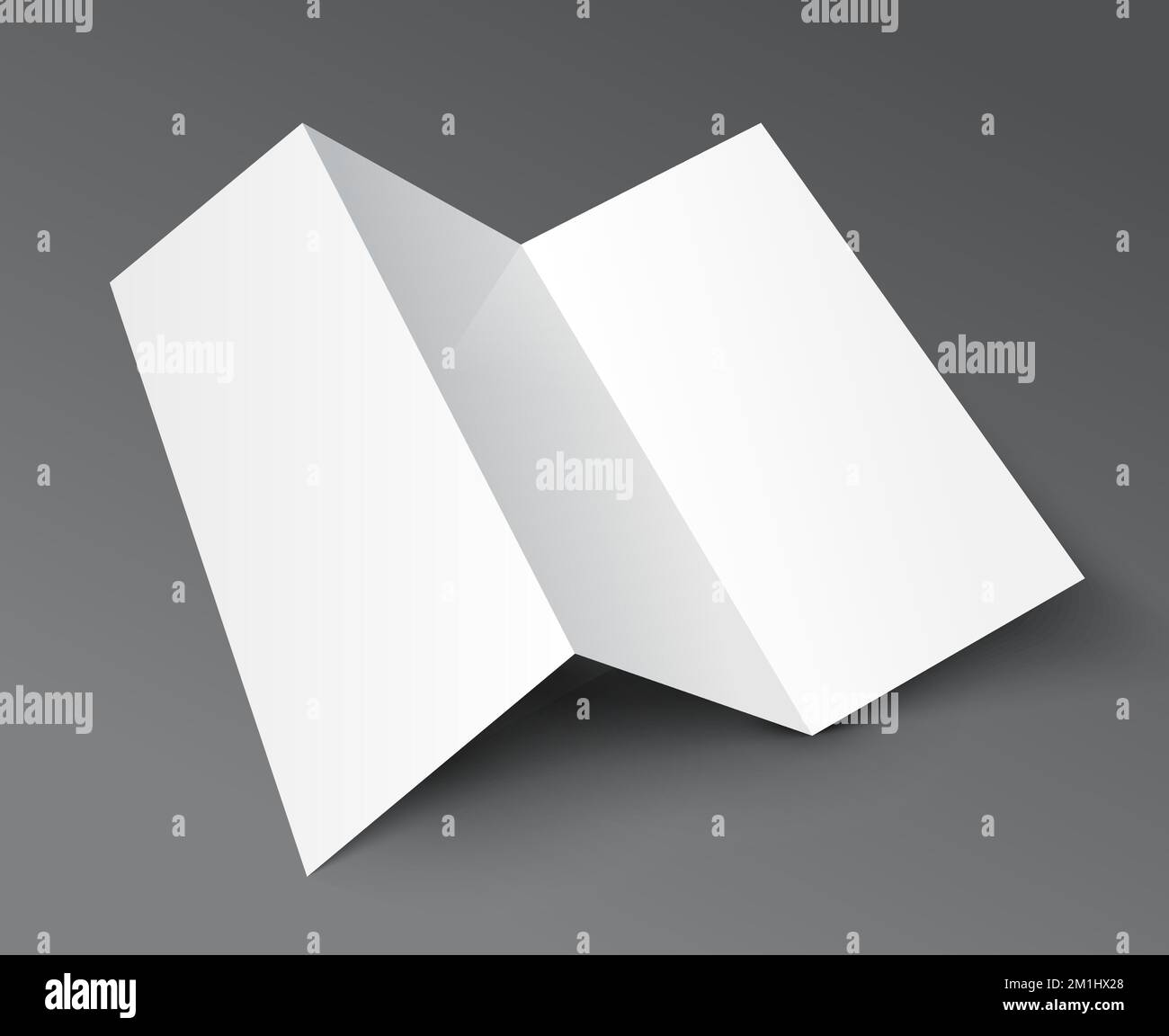 Brochure trifold blank leaflet mockup. Fold flyer paper tri fold menu