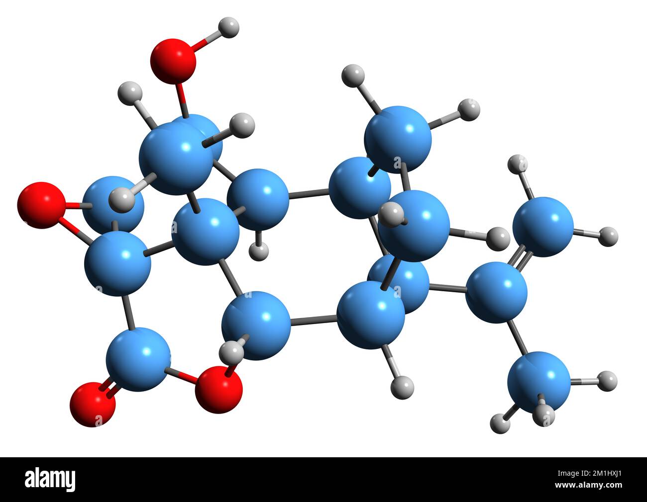 3D image of Picrotoxin skeletal formula - molecular chemical structure of phytotoxin cocculin isolated on white background Stock Photo