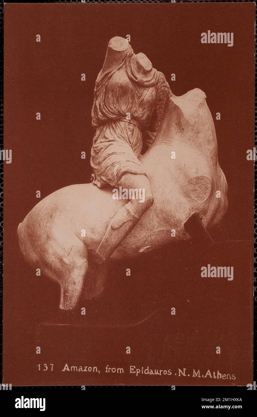 137 Amazon, from Epidauros. N. M. Athens , Equestrian statues, Antiquities, Amazons. Nicholas Catsimpoolas Collection Stock Photo