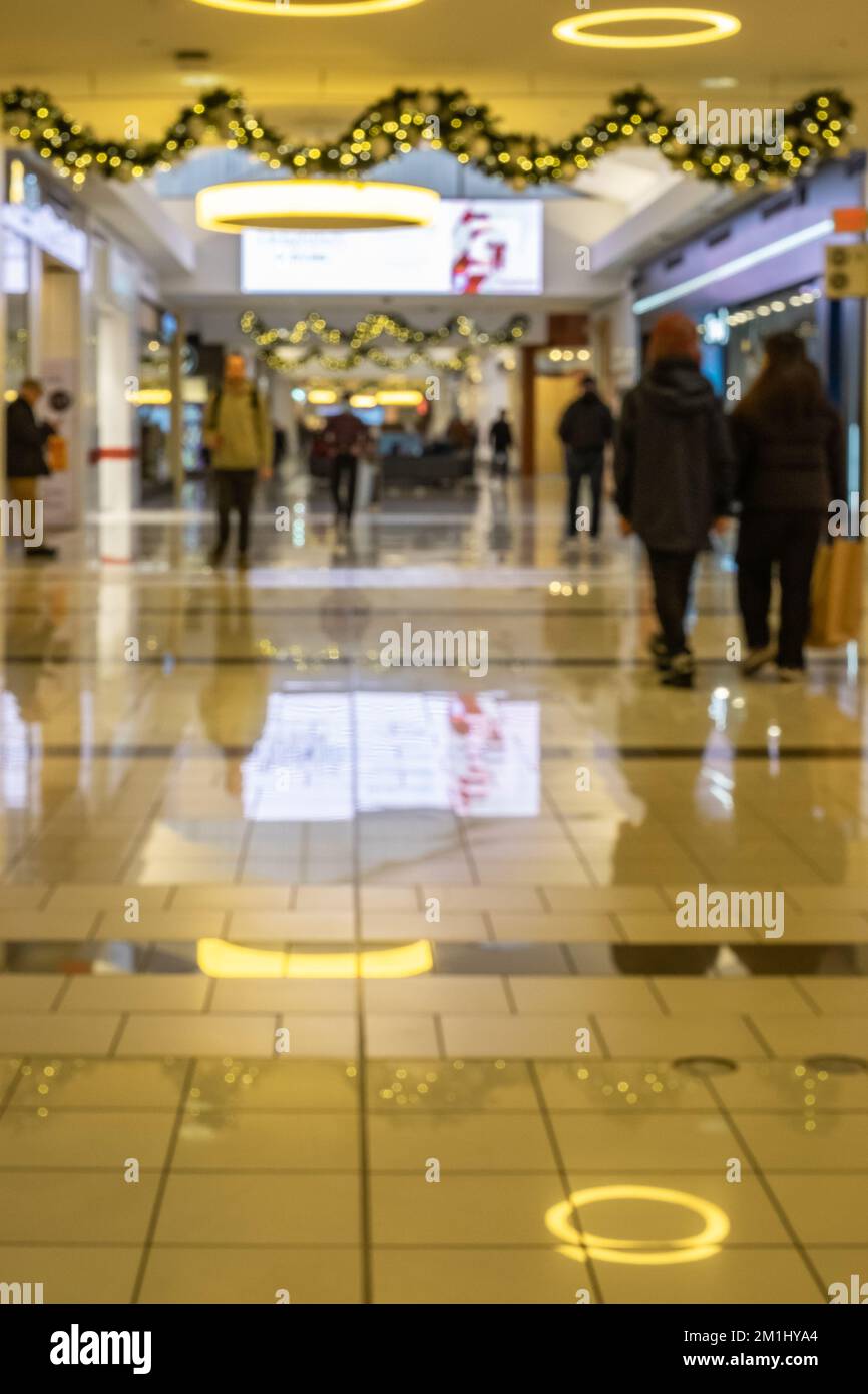 Blurred shopping mall background. Abstract blur shop and retail store in shopping mall. Shopping mall blur background Stock Photo