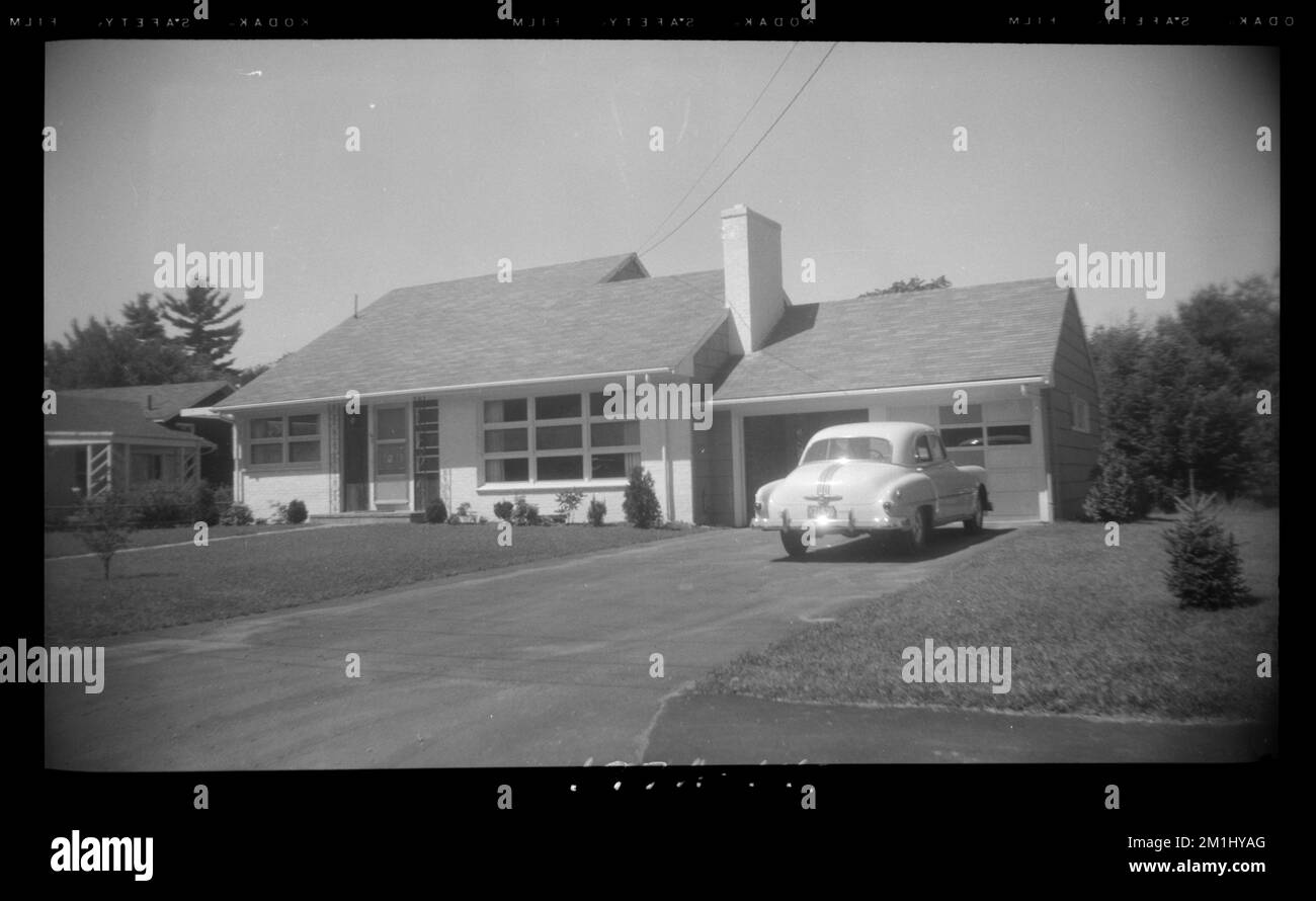 147 Livingston Circle , Houses, Automobiles. Needham Building Collection Stock Photo
