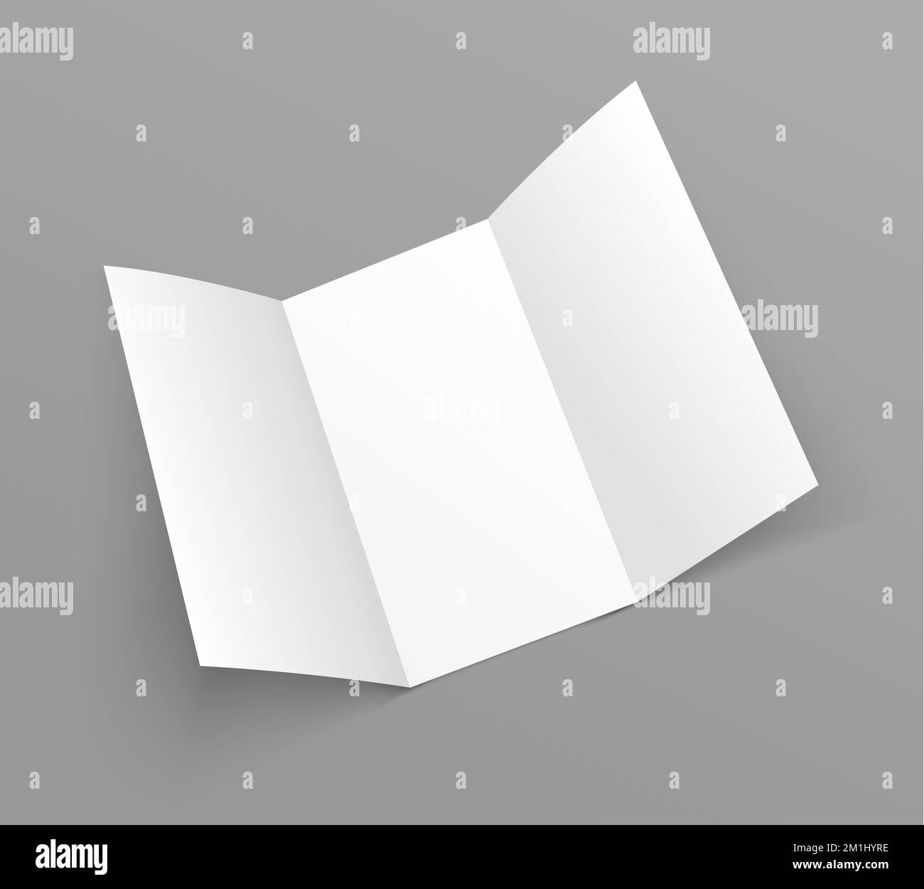 Brochure trifold blank leaflet mockup. Fold flyer paper tri fold menu
