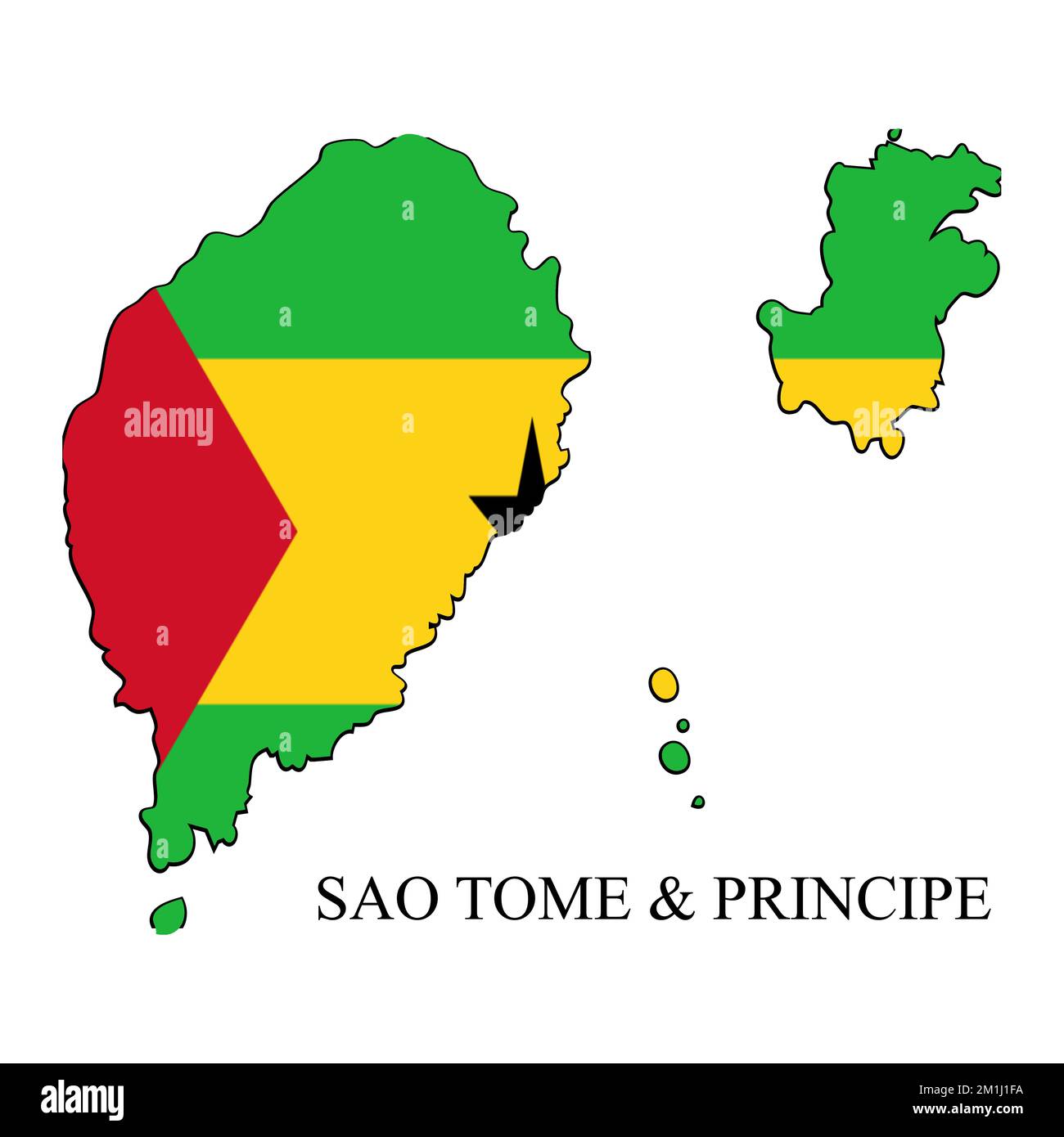 São Tomé and Príncipe map vector illustration. Global economy. Famous ...