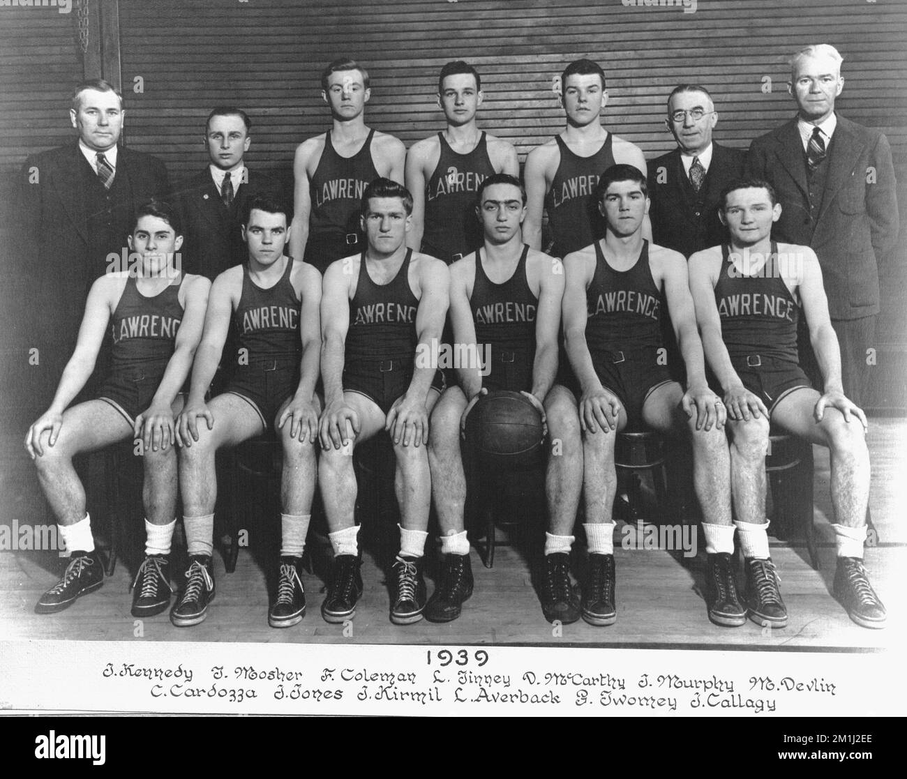 1939 Lawrence High School basketball team , Basketball players, Lawrence High School Lawrence, Mass. Stock Photo