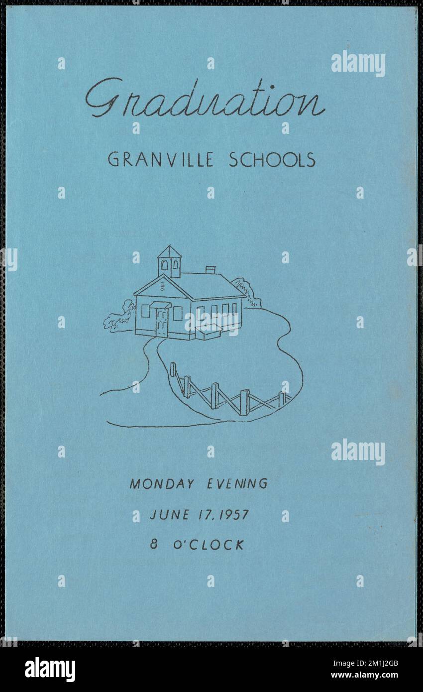 1957 Granville Village School graduation , Graduation ceremonies Stock