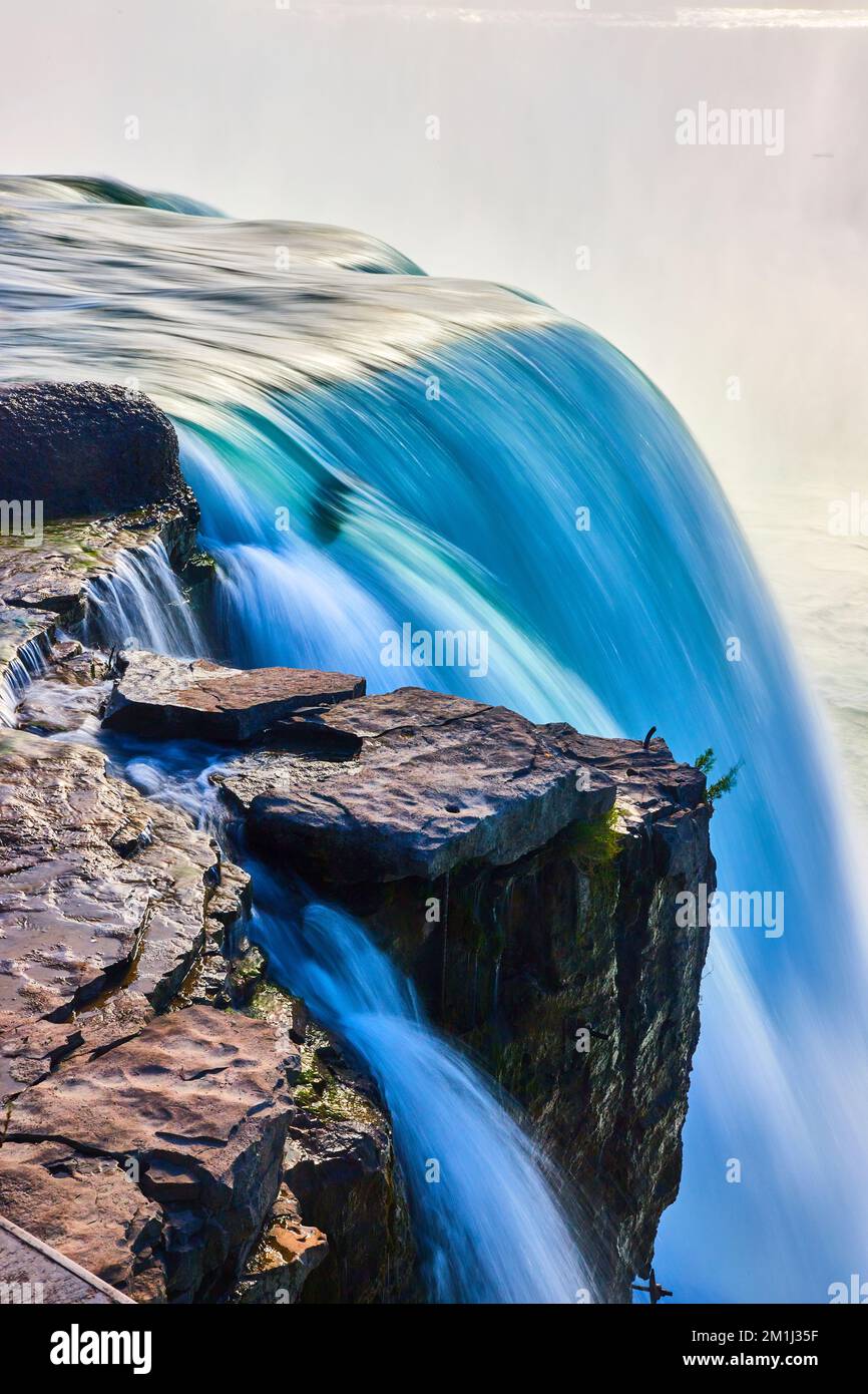 Blurred waters of Horseshoe Falls from America at Niagara Falls Stock Photo