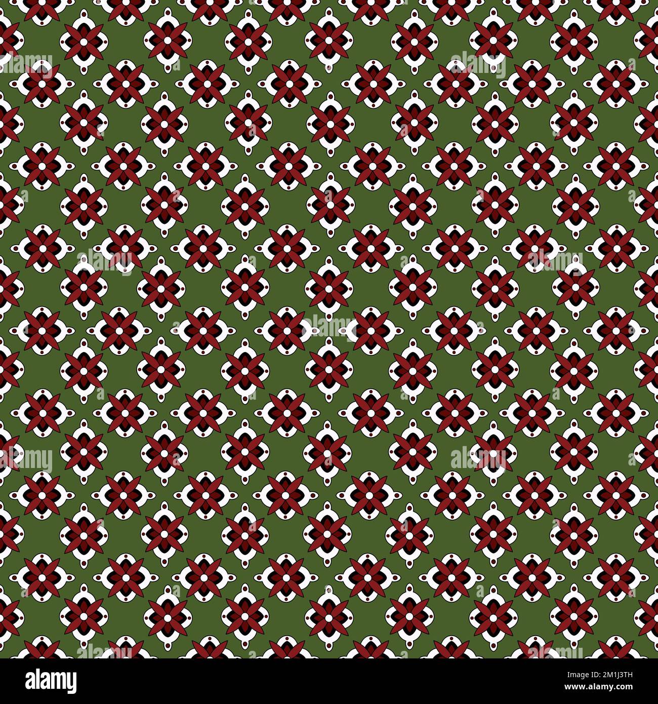 Ajrak colorful modern allover design for printing. Textile white green and mehroon Sindhi culture seamless pattern. Stock Photo