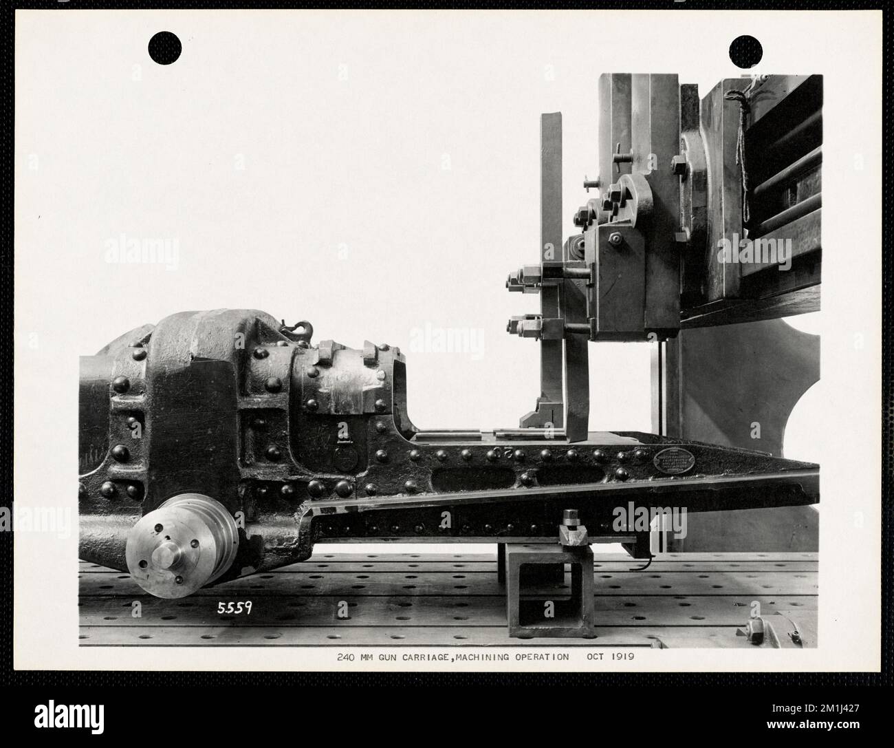 240 MM gun carriage, machining operation , Arms & armament, Watertown ...