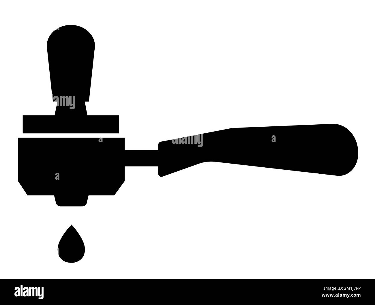 portafilter icon on white background. tamper symbol. coffee machine