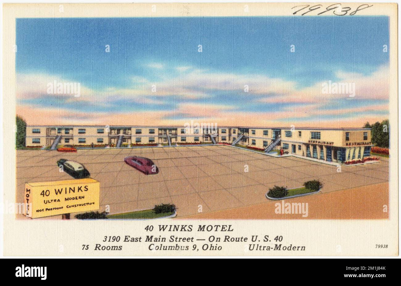 40 Winks Motel, 3190 East Main Street on Route U.S. 40, Columbus