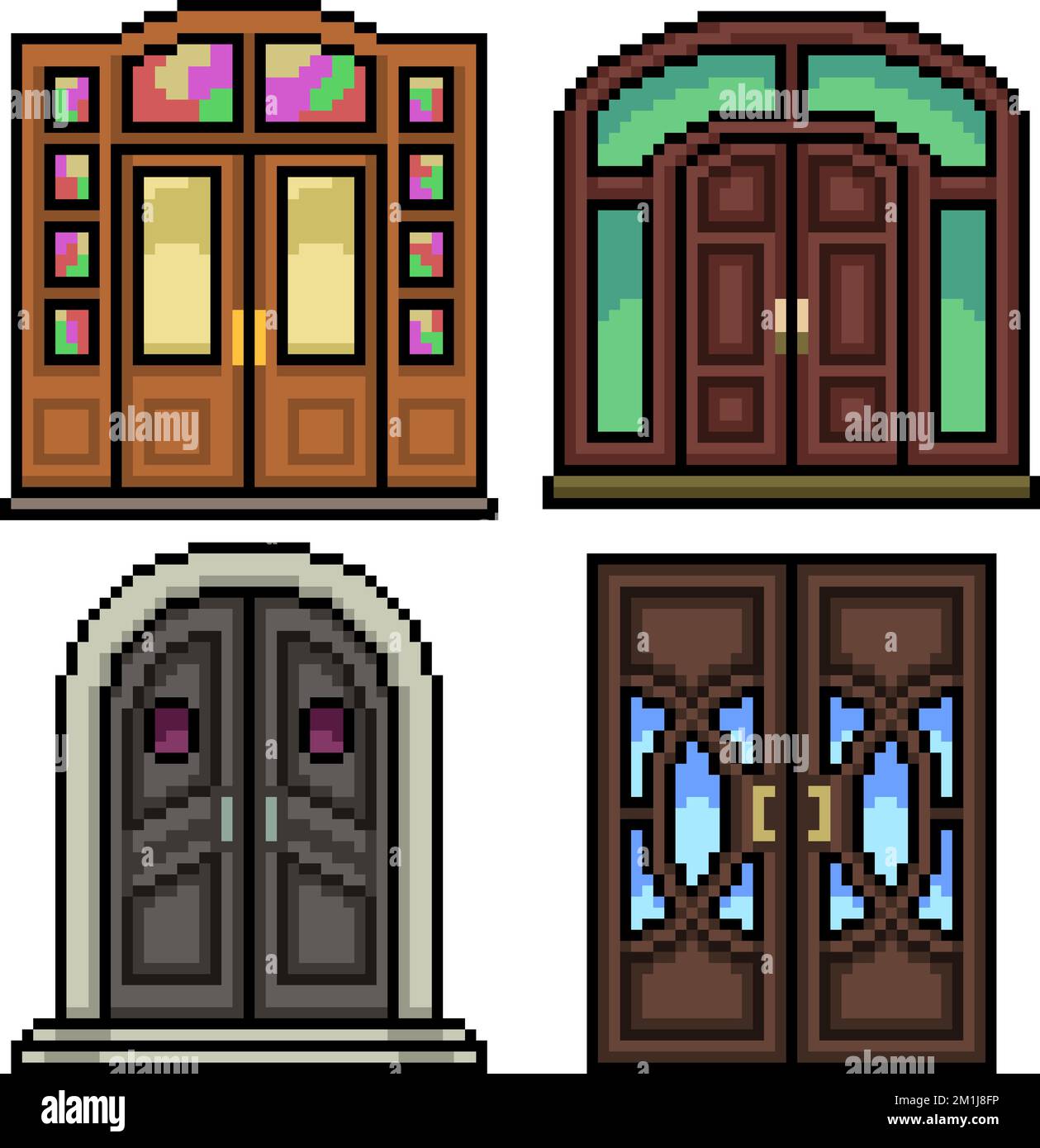 pixel art of fancy double door Stock Vector Image & Art Alamy