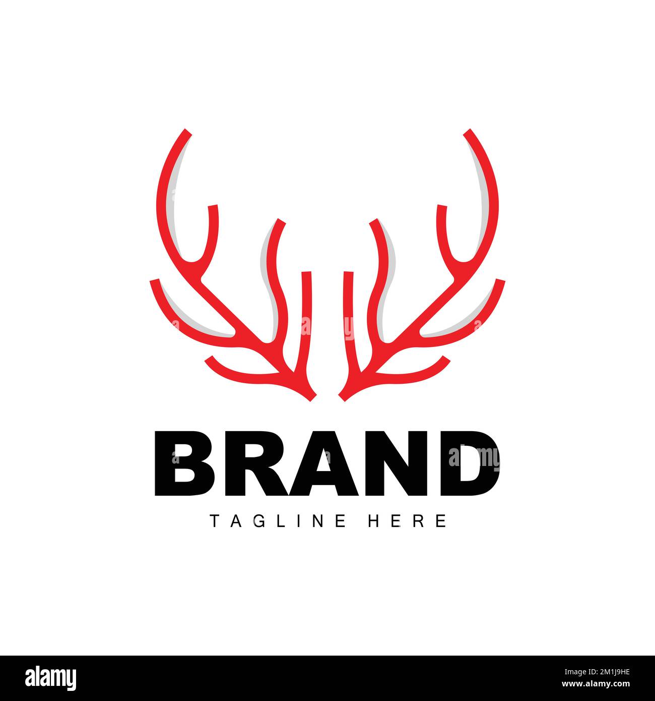 Deer Antler Logo, Antler Icon Illustration, Christmas Santa Animal