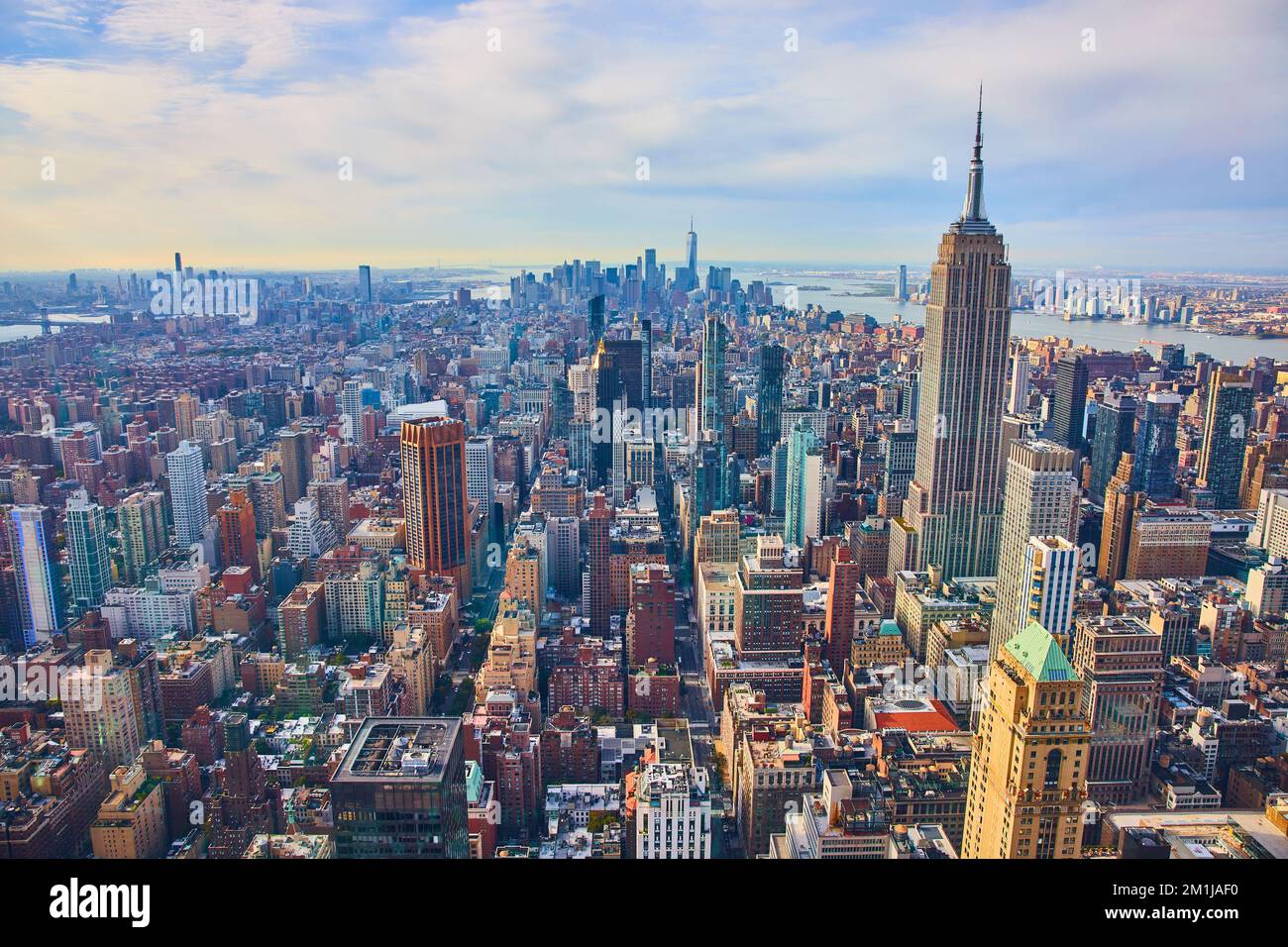 Stunning New York City Manhattan view from above overlooking entire ...
