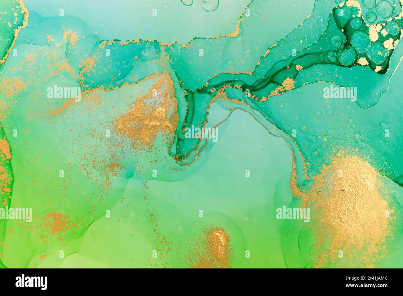 Marble Gradient Sea Green Abstract Artwork Vector Pattern Stock Vector