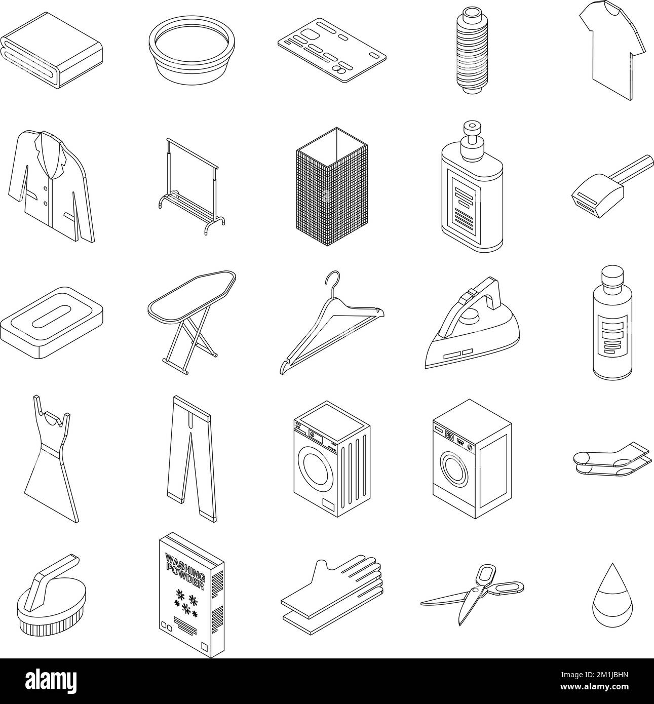 Dry cleaning icons set. Isometric set of dry cleaning vector icons ...