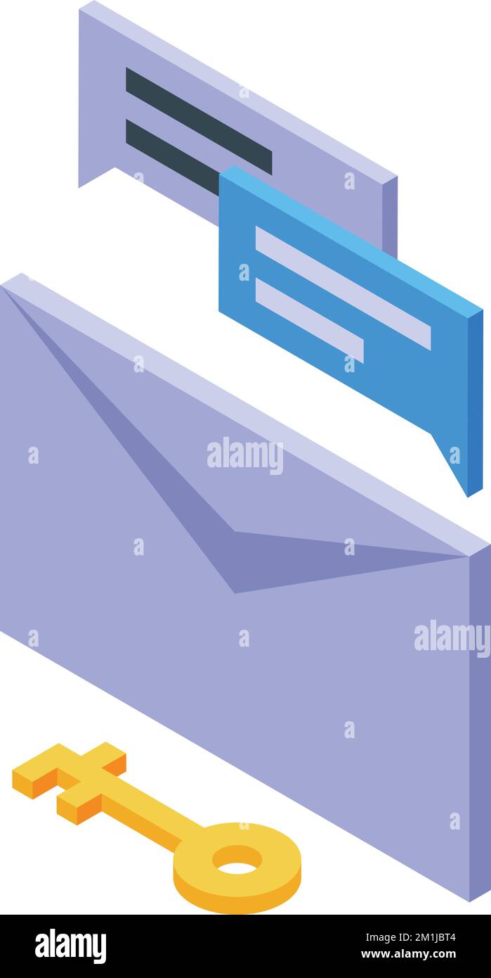 Secured mail icon isometric vector. Vpn network. Internet system Stock Vector