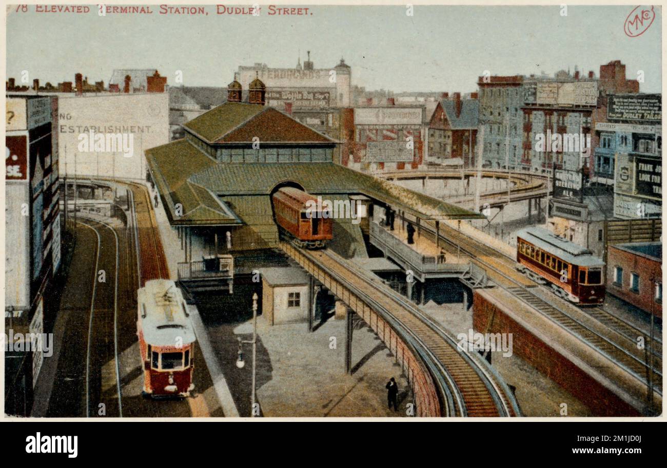778 Elevated terminal station, Dudley Street , Street railroad tracks